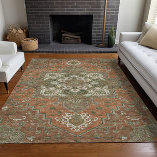 Piper Looms Chantille Oriental ACN1036 Rust Machine Washable Area Rug Lifestyle Image Feature