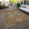 Piper Looms Chantille Oriental ACN1036 Rust Machine Washable Area Rug Outdoor Lifestyle Image Feature