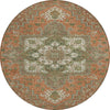 Piper Looms Chantille Oriental ACN1036 Rust Machine Washable Area Rug Round Main Image