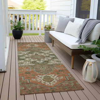 Piper Looms Chantille Oriental ACN1036 Rust Machine Washable Area Rug Runner Outdoor Lifestyle Image Feature