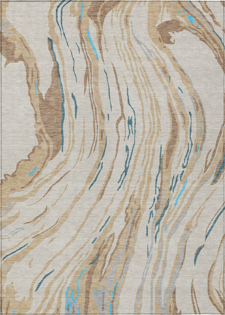 Piper Looms Chantille Swirls ACN1037 Beige Machine Washable Area Rug main image