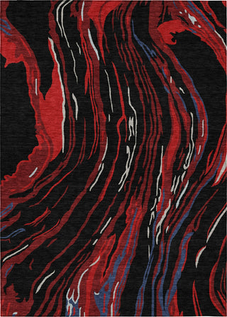 Piper Looms Chantille Swirls ACN1037 Black Machine Washable Area Rug main image