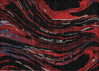 Piper Looms Chantille Swirls ACN1037 Black Machine Washable Area Rug Scatter Main Image