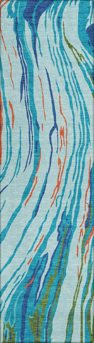 Piper Looms Chantille Swirls ACN1037 Blue Machine Washable Area Rug Runner Main Image