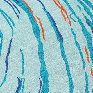Piper Looms Chantille Swirls ACN1037 Blue Machine Washable Area Rug Swatch Image