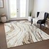 Piper Looms Chantille Swirls ACN1037 Ivory Machine Washable Area Rug Lifestyle Image Feature