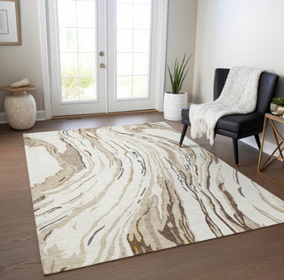 Piper Looms Chantille Swirls ACN1037 Ivory Machine Washable Area Rug Lifestyle Image Feature