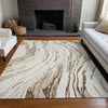 Piper Looms Chantille Swirls ACN1037 Ivory Machine Washable Area Rug Lifestyle Image Feature