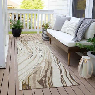 Piper Looms Chantille Swirls ACN1037 Ivory Machine Washable Area Rug Runner Outdoor Lifestyle Image Feature