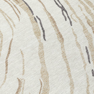 Piper Looms Chantille Swirls ACN1037 Ivory Machine Washable Area Rug Swatch Image