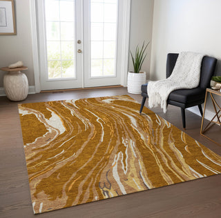 Piper Looms Chantille Swirls ACN1037 Paprika Machine Washable Area Rug Lifestyle Image Feature
