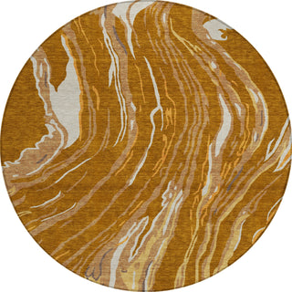 Piper Looms Chantille Swirls ACN1037 Paprika Machine Washable Area Rug Round Main Image
