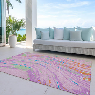Piper Looms Chantille Swirls ACN1037 Pink Machine Washable Area Rug Outdoor Lifestyle Image Feature