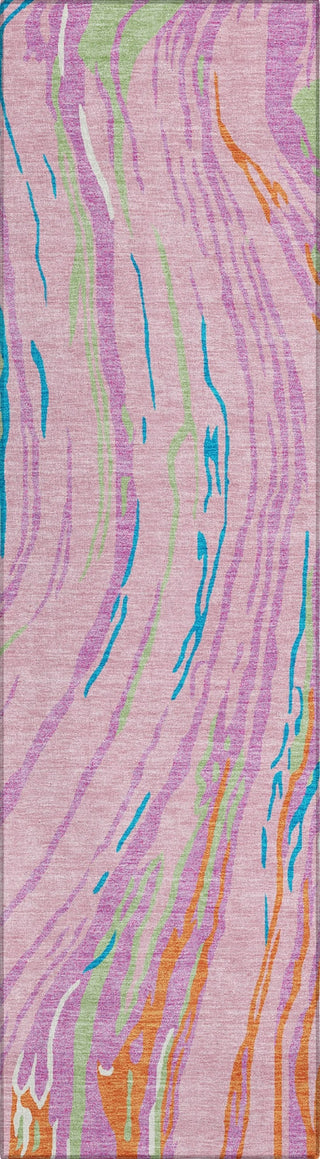Piper Looms Chantille Swirls ACN1037 Pink Machine Washable Area Rug Runner Main Image