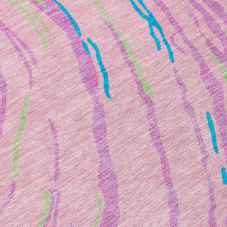 Piper Looms Chantille Swirls ACN1037 Pink Machine Washable Area Rug Swatch Image