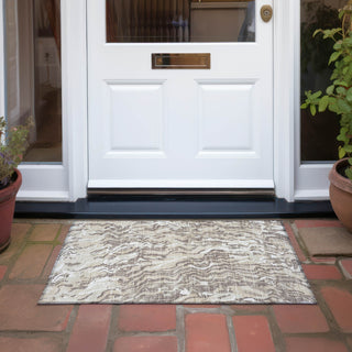 Piper Looms Chantille Swirls ACN1038 Beige Machine Washable Area Rug Scatter Outdoor Lifestyle Image Feature