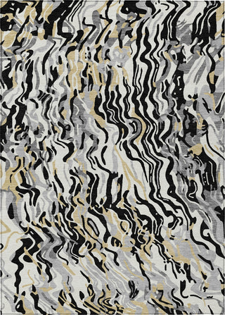 Piper Looms Chantille Swirls ACN1038 Black Machine Washable Area Rug main image