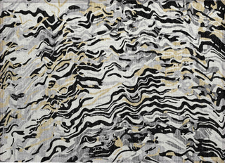 Piper Looms Chantille Swirls ACN1038 Black Machine Washable Area Rug Scatter Main Image