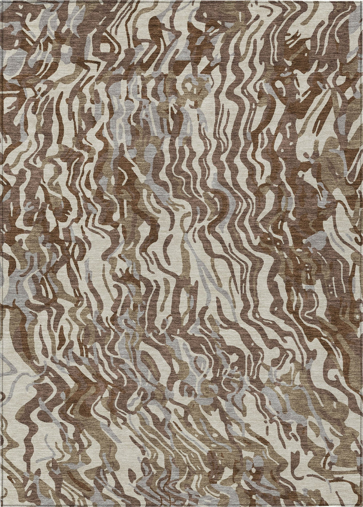 Piper Looms Chantille Swirls ACN1038 Brown Machine Washable Area Rug main image