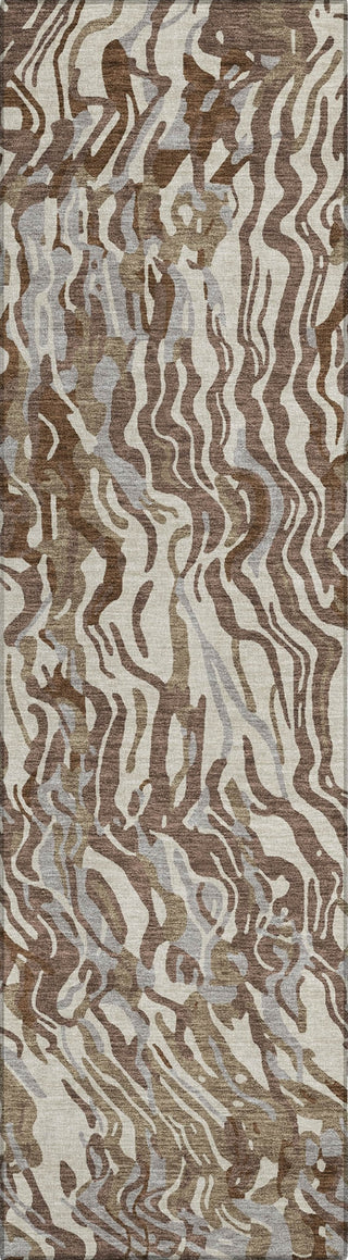 Piper Looms Chantille Swirls ACN1038 Brown Machine Washable Area Rug Runner Main Image