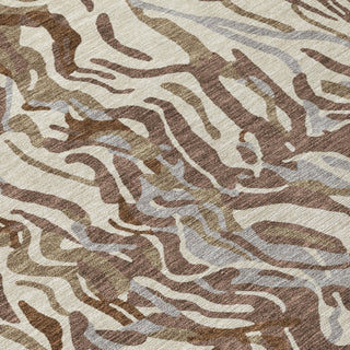 Piper Looms Chantille Swirls ACN1038 Brown Machine Washable Area Rug Swatch Image
