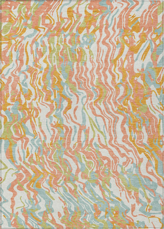 Piper Looms Chantille Swirls ACN1038 Coral Machine Washable Area Rug main image