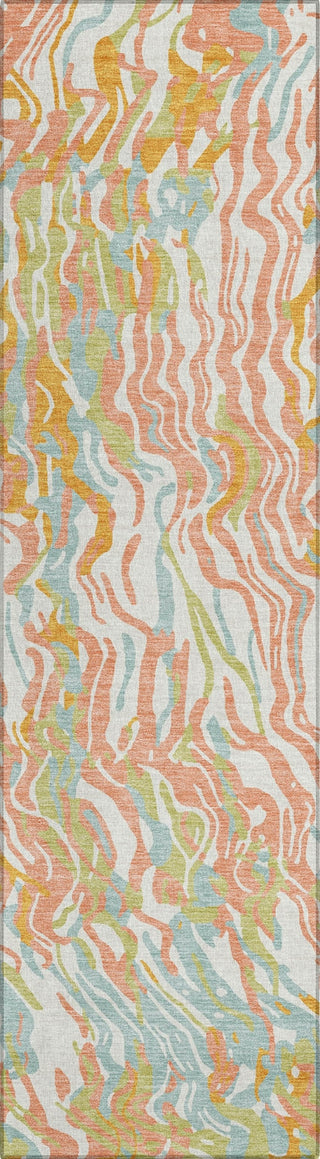 Piper Looms Chantille Swirls ACN1038 Coral Machine Washable Area Rug Runner Main Image