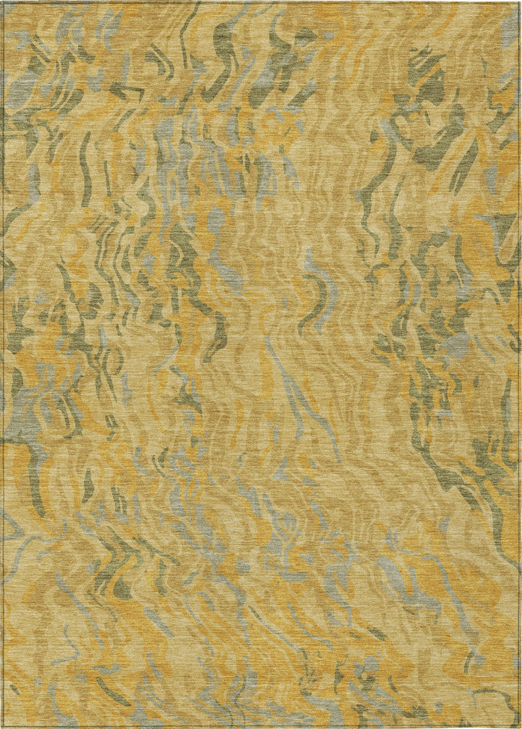 Piper Looms Chantille Swirls ACN1038 Gold Machine Washable Area Rug main image