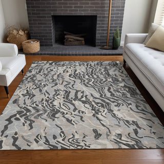 Piper Looms Chantille Swirls ACN1038 Gray Machine Washable Area Rug Lifestyle Image Feature