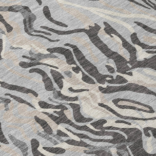 Piper Looms Chantille Swirls ACN1038 Gray Machine Washable Area Rug Swatch Image