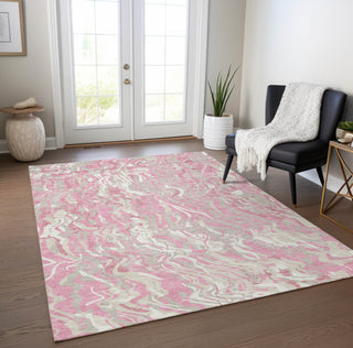 Piper Looms Chantille Swirls ACN1038 Pink Machine Washable Area Rug Lifestyle Image Feature