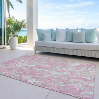 Piper Looms Chantille Swirls ACN1038 Pink Machine Washable Area Rug Outdoor Lifestyle Image Feature