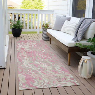 Piper Looms Chantille Swirls ACN1038 Pink Machine Washable Area Rug Runner Outdoor Lifestyle Image Feature
