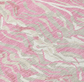 Piper Looms Chantille Swirls ACN1038 Pink Machine Washable Area Rug Swatch Image