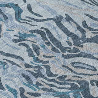 Piper Looms Chantille Swirls ACN1038 Sky Machine Washable Area Rug Swatch Image
