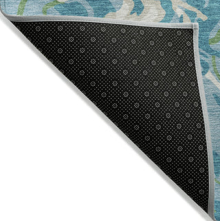Piper Looms Chantille Swirls ACN1038 Teal Machine Washable Area Rug Backing Image