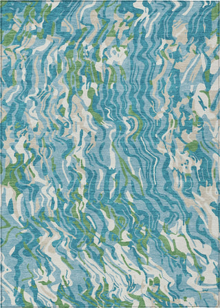Piper Looms Chantille Swirls ACN1038 Teal Machine Washable Area Rug main image