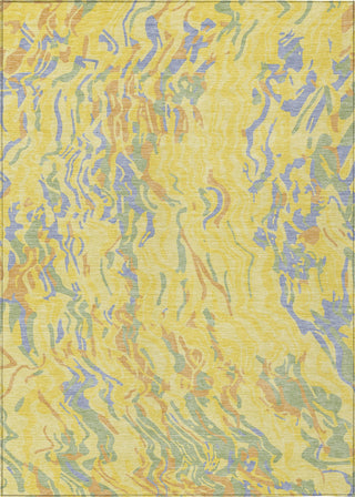 Piper Looms Chantille Swirls ACN1038 Yellow Machine Washable Area Rug main image