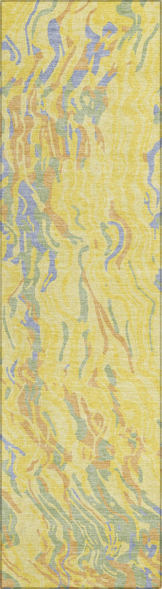 Piper Looms Chantille Swirls ACN1038 Yellow Machine Washable Area Rug Runner Main Image