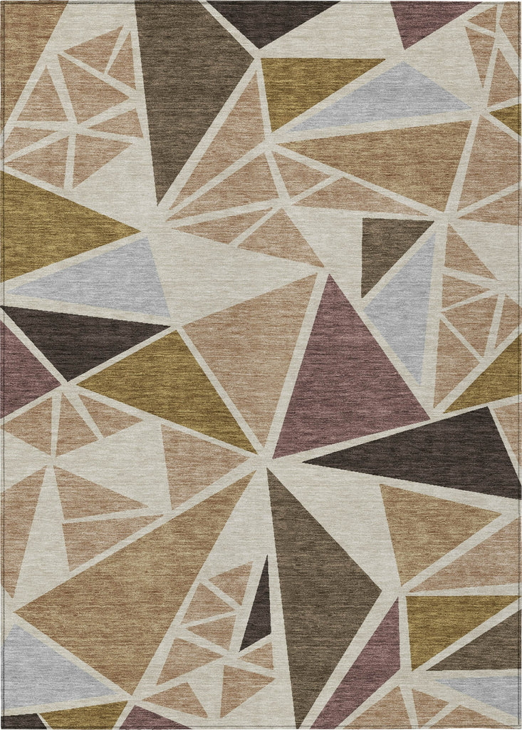 Piper Looms Chantille Geometric ACN1039 Beige Machine Washable Area Rug main image
