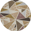 Piper Looms Chantille Geometric ACN1039 Beige Machine Washable Area Rug Round Main Image