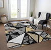 Piper Looms Chantille Geometric ACN1039 Black Machine Washable Area Rug Lifestyle Image Feature