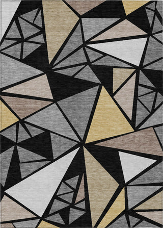 Piper Looms Chantille Geometric ACN1039 Black Machine Washable Area Rug main image
