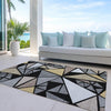 Piper Looms Chantille Geometric ACN1039 Black Machine Washable Area Rug Outdoor Lifestyle Image Feature