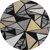 Piper Looms Chantille Geometric ACN1039 Black Machine Washable Area Rug Round Main Image