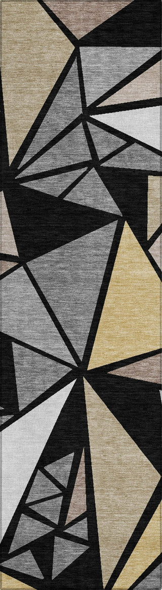 Piper Looms Chantille Geometric ACN1039 Black Machine Washable Area Rug Runner Main Image