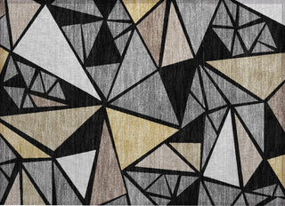Piper Looms Chantille Geometric ACN1039 Black Machine Washable Area Rug Scatter Main Image