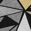 Piper Looms Chantille Geometric ACN1039 Black Machine Washable Area Rug Swatch Image