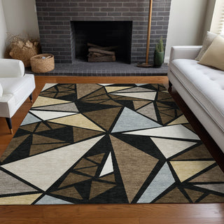 Piper Looms Chantille Geometric ACN1039 Brown Machine Washable Area Rug Lifestyle Image Feature