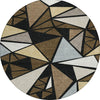 Piper Looms Chantille Geometric ACN1039 Brown Machine Washable Area Rug Round Main Image